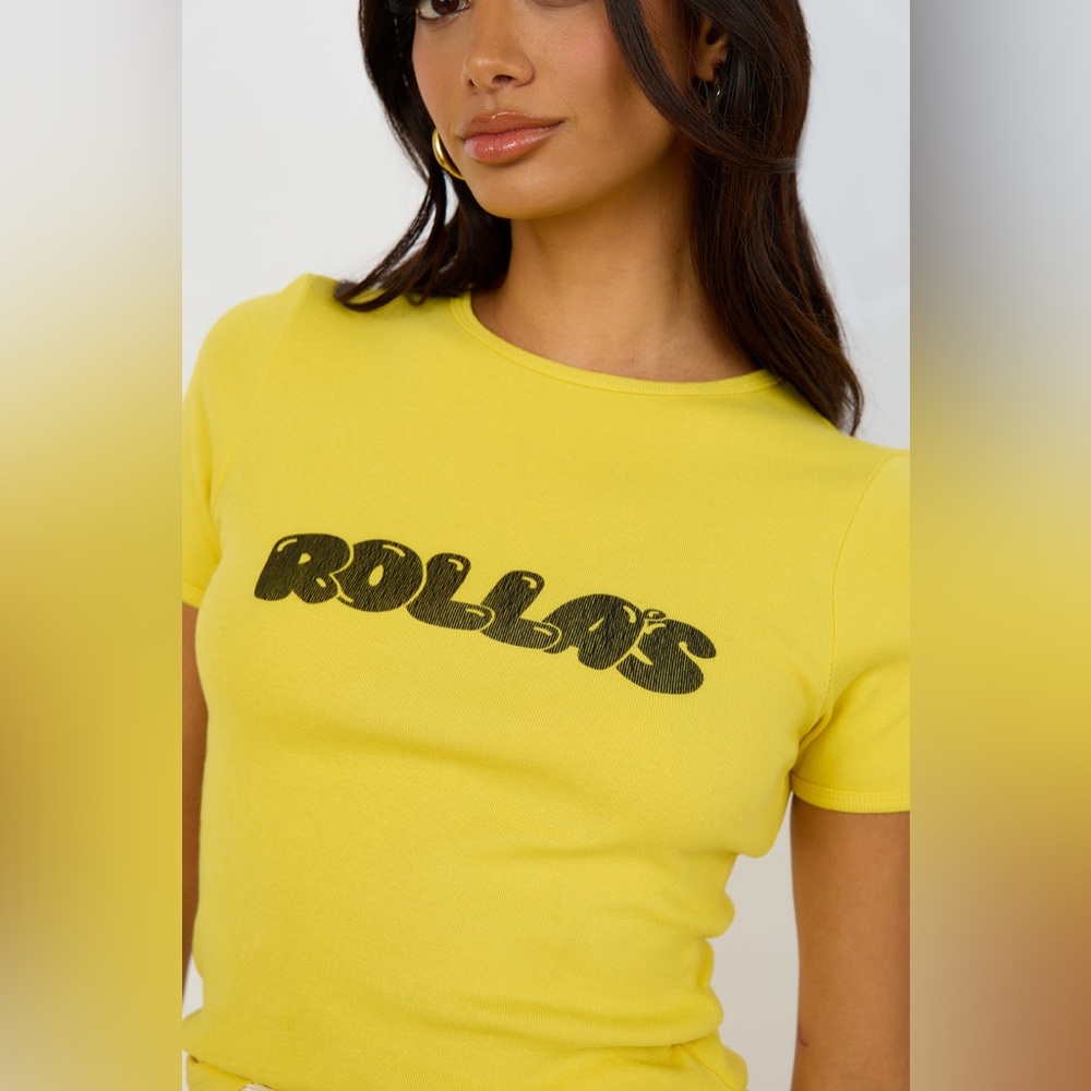 ROLLA'S Bubble Yellow Baby Rib Tee